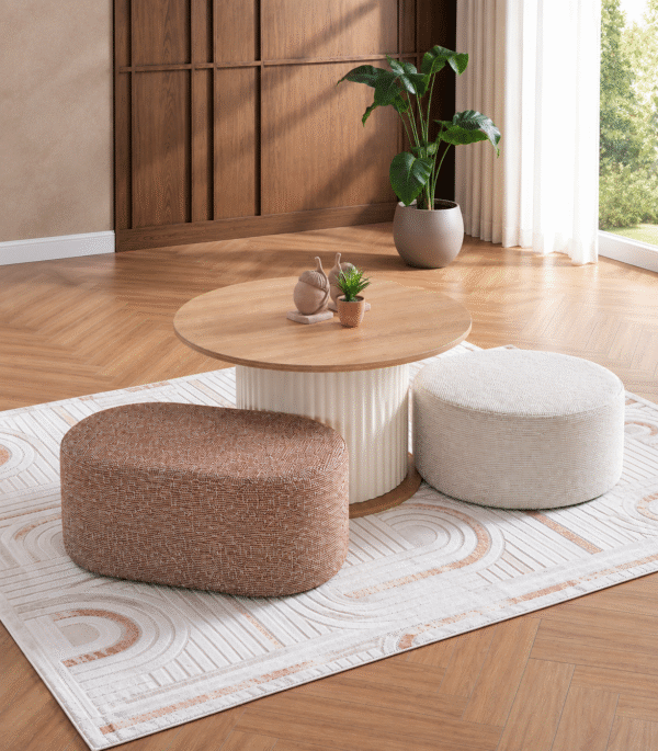 Pablo Couchtisch + 2 Hocker
