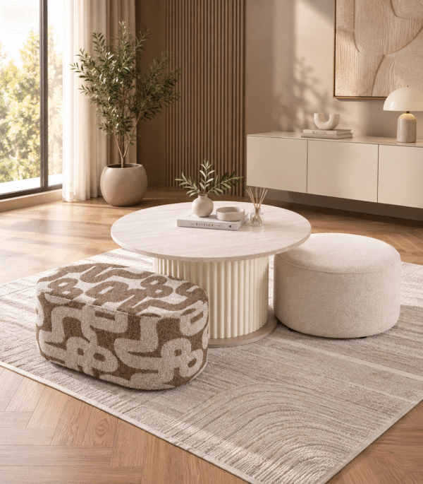 Sanat Couchtisch + 2 Hocker